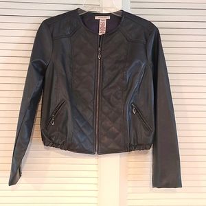 Faux Leather Jacket.  Size M.   Gray.   By Covington
